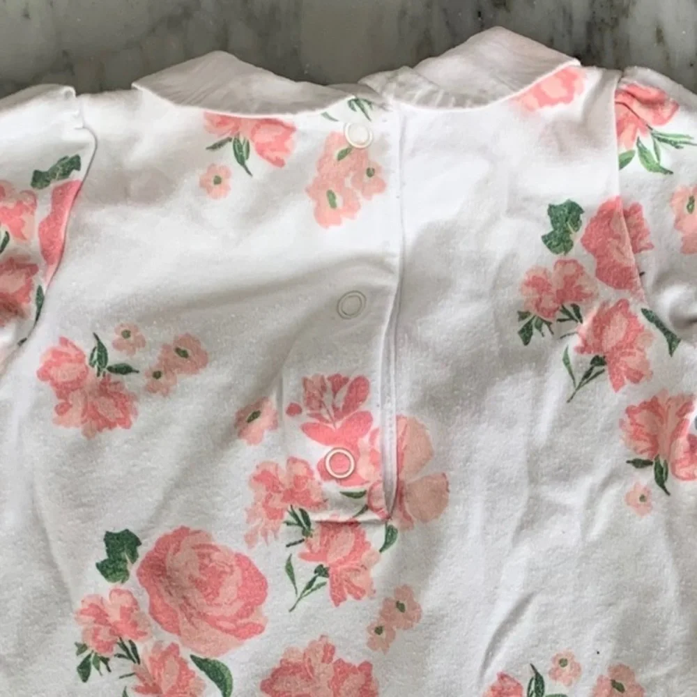 Janie and jack floral footed onesie 3m